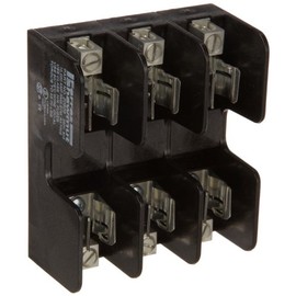 Mersen 20608 One-Time Class K-5 Recommended Fuse Block with Box Connector, 250V, 31-60 Ampere, 3 Pole