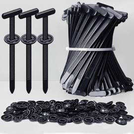 30PCS Nylon Universal Cable Tie Buckles, Multi-functional T Rivet Zip Ties - Automotive Zipper Clips with Pin & Button Design for Car Daily Repair, Fender Liner, Bumper Retainer, Door Panel Fastener