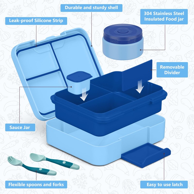 WyfKyd Bento Lunch Box Set with Soup Thermo Food Container