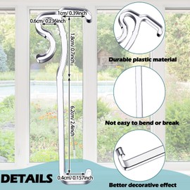 20 Pieces 3. 25 Inch Valance Clips for Blind Window Blinds Hidden Clip Clear Plastic for Horizontal Blinds Retainer Holder, Hidden Valance Clips