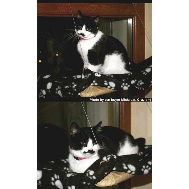 JZK Window mounted cat basking hammock + cat blanket, suction