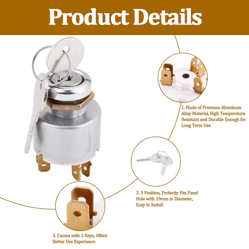 Ignition Lock, Engine Start Button, 12 V Ignition Switch, Universal
