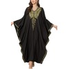 YouKD Embroidered Floral Loose Kaftan Boho Beach Bikini Cover Up