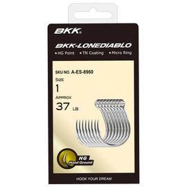 BKK LONEDIABLO Single Lure Hook | 4-Pack | 3X | Saltwater Ultra-Antirust Coating | Hand Ground Point | Popping Trolling Stickbaits