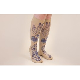 Lymphedivas Serenity Beige Medical Graduated Compression Sock Pair 15-20mmHg (Short Open-Toe X-Large)