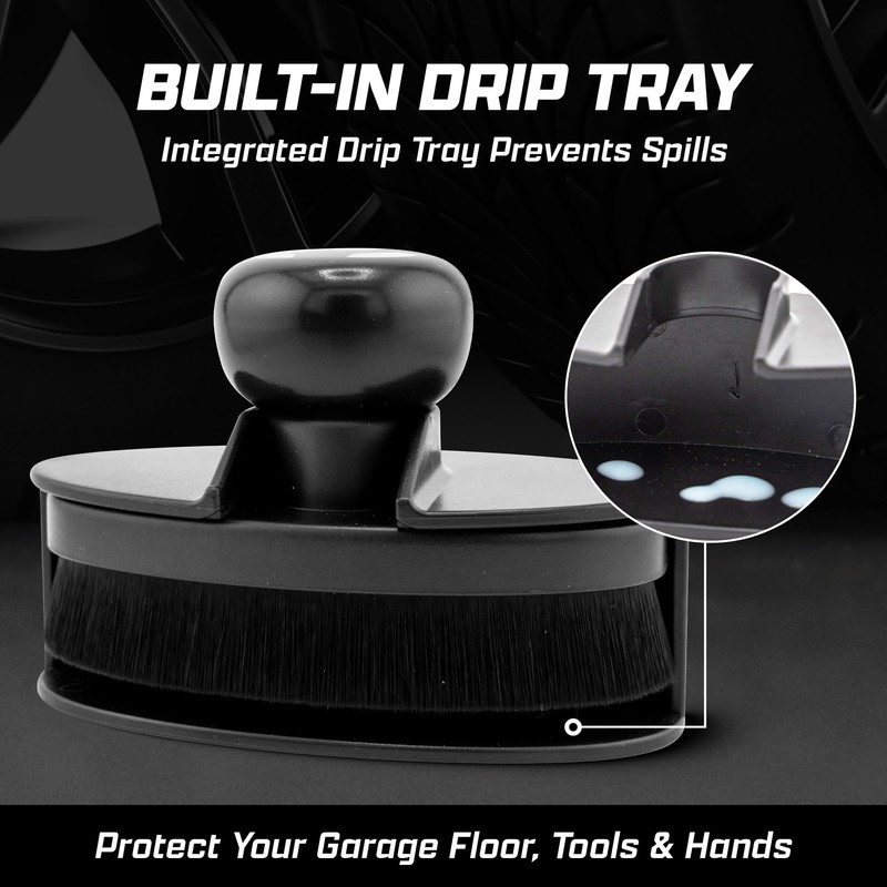 Brug's Pro Tire Shine Applicator Brush, 4 Inch Wide Head,