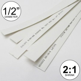 Salipt 1/2" ID White Heat Shrink Tube 2:1 ratio 0.5" wrap (6x9"= 4ft) inch/feet/to 13mm