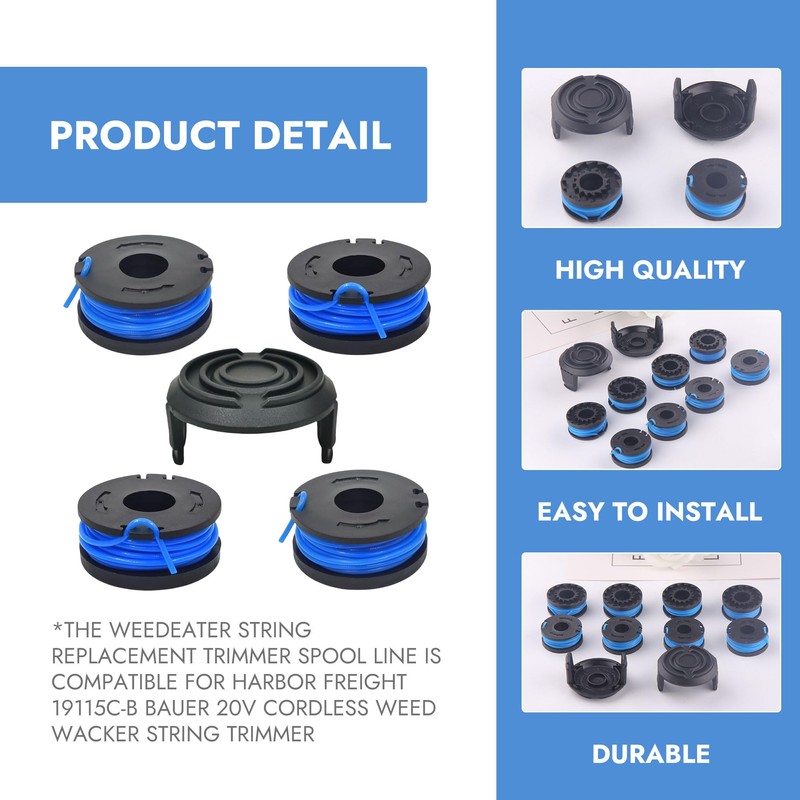RiseDirectly 10PCS 0.065" 10Ft String Trimmer Line Spool for Bauer