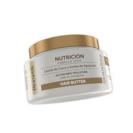 Biometik Nutrición, Crema para Cabello Seco y Opaco (Hair Butter), Mayor Elasticidad y Brillo Intenso, con Leche de Coco y Aceite de Aguacate, 200 ml