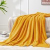 BEDELITE BEDELITE Fleece Blanket - 3D Ribbed Jacquard Decorative Yellow