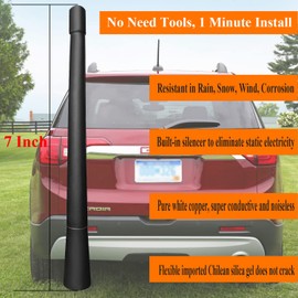 7 Inch Antenna Replacement for GMC Acadia (2007-2022), GMC Acadia Antenna, Flexible Rubber Antenna Mast