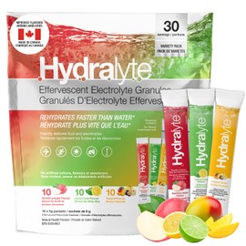 HydraLyte Electrolyte Powder, Low Sugar Electrolyte Packets Designed for Rapid Hydration, Safe Hydration for All Ages - Made with All Natural Ingredients, 30 Servings, Tropical Variety