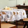 Round Vinyl Tablecloth with Flannel Backing Waterproof Oil-Proof PVC Table