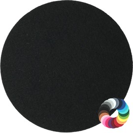 Round place mat felt coaster in 35 cm, black (HF016) for glasses, food, table decoration