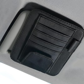 Car Visor Organizer, Sunvisor Organizers Multifunctional, for Cards, Sunglasses, Documents, and Small Items, Universal Fit for Most Vehicles(Black)