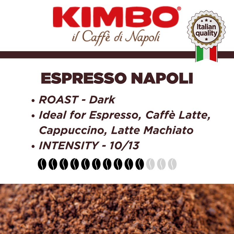Kimbo Espresso Napoli Ground Coffee | Dark Roast | Intense