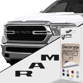 IPG Compatible with 2019-2021 Ram 1500 Grille Overlay Stickers Do it Yourself Stickers Set Personalize Your Vehicle (Gloss Black)