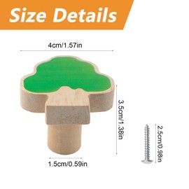 MOROBOR Apple Tree Shaped Wooden Knobs, 6pcs Unique Decorative Furniture Knobs Single Hole Pull with Screws for Kids Room Nursery Bedroom Decor
