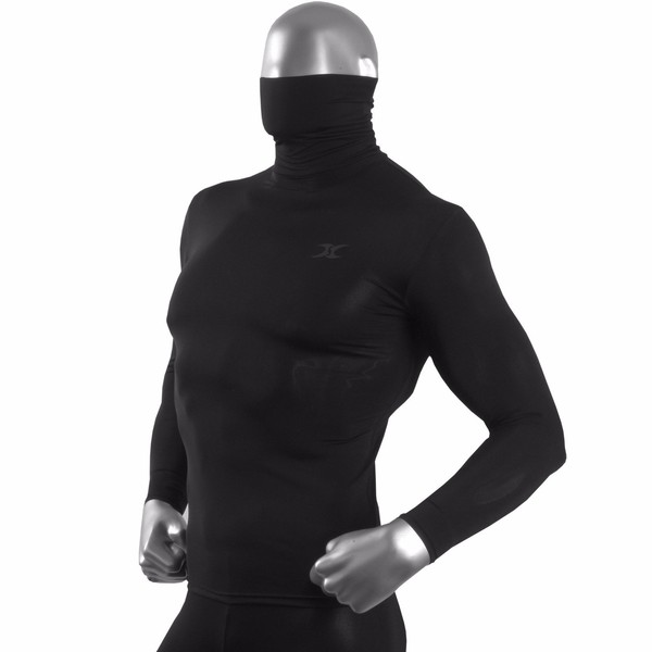 Men's Turtleneck Shirts Thermal Top Base Layer Compression Long Sleeve Black HOM L