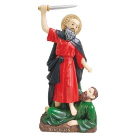 Saint St Elijah San Santo Elias Statue Religious Figurine Religious (8 Inch, Red)