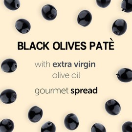 Gusta Black Olives Spreadable Pate - Made in Italy Dip or Spread - Perfect Olive Tapenade Spread - Paste of Black Olives in Jar with Extra Virgin Olive Oil - Non-GMO, All Natural - 6.35oz Glass Jar