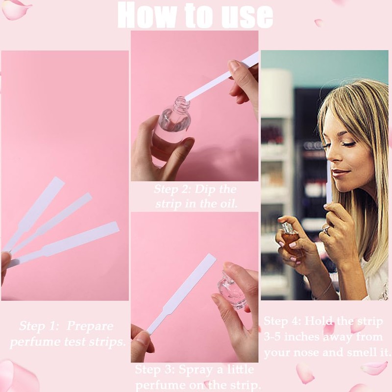 CRASPIRE CRASPIRE 300Pcs Perfume Test Strips 3 Style Rectangle Perfume