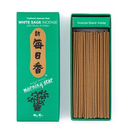 nippon kodo Morning Star Sage Incense - Japanese Style Incense 200 Bars - Includes Censer