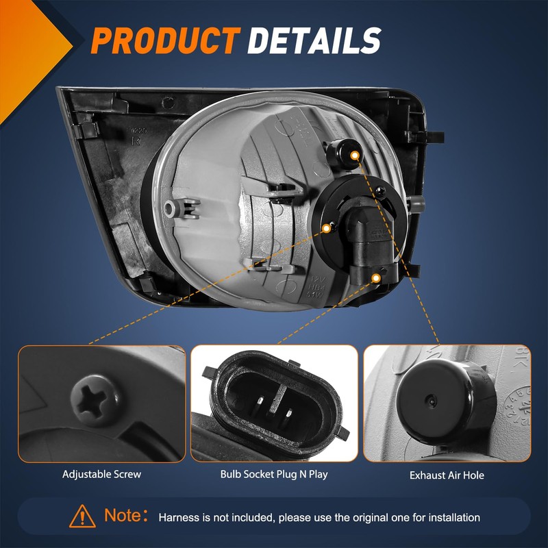 Nilight Fog Lights Assembly Compatible with 2006 2007 2008 2009