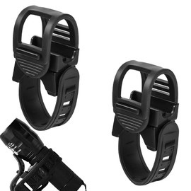 Juleioube 2 Pcs Bicycle Flashlight Mount Durable Bicycle Headlight Holder Adjustable Bike Torch Clamp for Cycling Mountain Road Bike Motorcycle