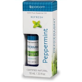SpaRoom Aromatherapy 100% Pure Essential Oil, "Refesh" Peppermint 10ml NEW!