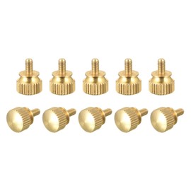 uxcell 10Pcs Knurled Thumb Screws, M3x6mm Brass Shoulder Bolts Stepped Grip Knobs Fasteners for PC, Electronic, Mechanical