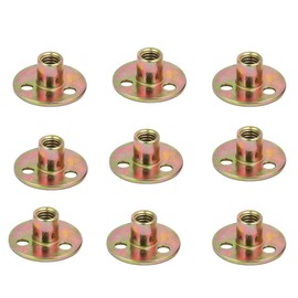 Socell 5/16"-18 T Nuts Brad Hole Carbon Steel Round Base Screw-in T-Nuts Furniture Hardware Flange Insert Female Thread T-Nut 5/16"-18（12pcs）