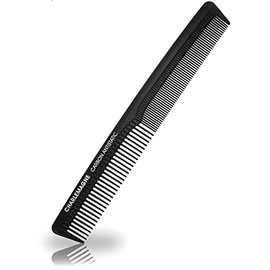 Charlemagne Peine de cabello de carbono irrompible para hombres de 18 cm - Peine fino antiestático para cortar y peinar, para hombres y mujeres - Herr