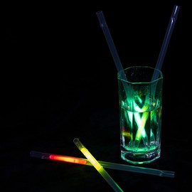 50Pcs 2 in 1 Glowing Straws Sticks Glowing in the Dark Straws for Concerts Party Favors Weddings Kids Birthdays
