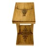 Farmhouse World Rustic Slipper Side Table with Longhorn Skull