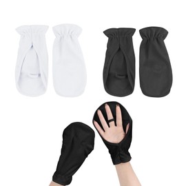 Coollooda UV Protection Hand Cover, Set of 2, White & Black, Unisex, Back of Hand, Short Length, Sun Protection, UPF 50+, 99% UV Protection, Breathable Mesh, Sweat Absorbent, Quick Drying, Cool