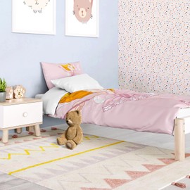 DJDEA Children's Bed Linen 100 x 135 cm - Children's Bed Linen Fairies Elves, Soft Microfibre Baby Bed Linen for Girls, Pink Duvet Cover and 1 Pillowcase 40 x 60 cm, Gift for Girls