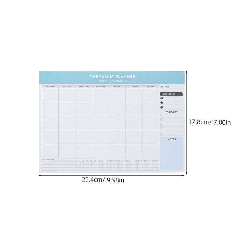 VILLFUL Monthly Planner Journal Habit Tracker Notepad for Students Teachers