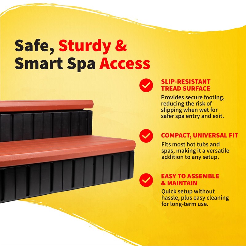 Heatwave Hot Tub Steps with Storage for Spa Accessories -