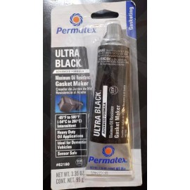 PERMATEX Ultra Black 82180 Max Oil Resistance RTV Silicone Gasket Maker 3.35oz