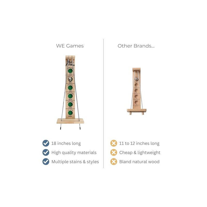 WE Games Shoot the Moon - Classic Solid Wood Rolling
