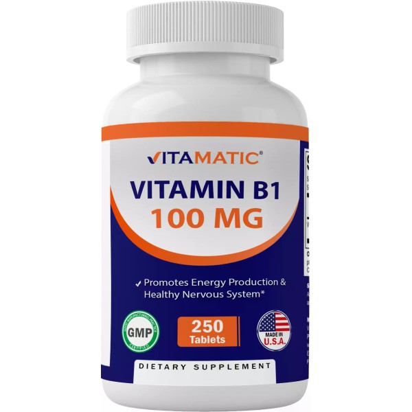Vitamatic Vitamin B1 100mg – 250 Vegetarian Tablets | High