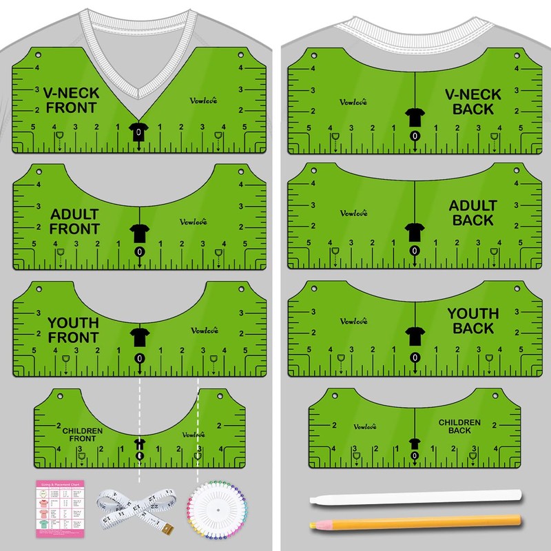 Vowlove Tshirt Ruler Guide for Vinyl Alignment: T Shirt Ruler