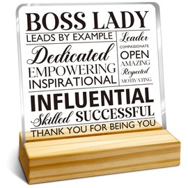 Boss Lady Gifts for Women Office Desk Decorations Acrylic Plaque Sign Best Boss Lady Christmas Gifts for Women Boss's Day Gifts Birthday Gifts for Boss Lady Leader Acrylic Decor