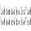 Vikko Drinking Glass, Set of 12 Crystal Style Tall Beverage