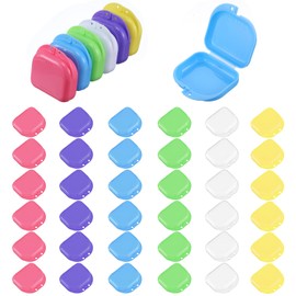 Lemecima 36 Pcs Retainer Case with Vent Holes Mouth Guard Container Case Dental Storage Container Multicolor Dental Retainer Box for Office Travel Household, 6 Colors