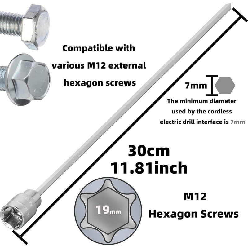 30cm Caravan Corner Steady Jack Leg Winder Drill Adaptor Attachment