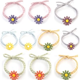 Pearl Hair Ties elastic head rope, different style of hair scrunchies,Hair Ties Hair Scrunchies Elastic Hair Bands Pearl Ouchless Ponytail Holders Lucky Bowknot Flower Hair Accessories (10pcs)
