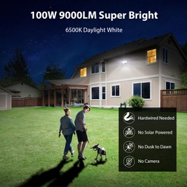 iMaihom 2 Pack 100W Motion Sensor Lights, LED Security Light 9000LM Super Bright Flood Lights Outdoor, 6500K IP65 Security Motion Light, 3 Head Adjustable Motion Flood Lights Outdoor for Yard (Black)