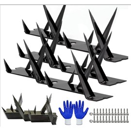 Anti Climb Spikes, Anti Theft Spikes for Fence or Wall Decoration (Size 98 inches) Metal Fence Spikes 10 pcs (9.8×1.8x3.4in)